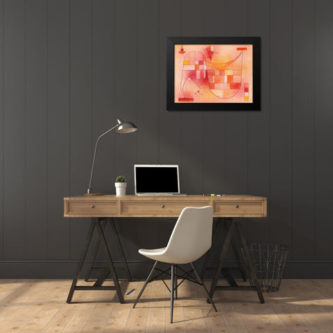 Yellow Pink Black Modern Wood Framed Art Print by Kandinsky, Wassily