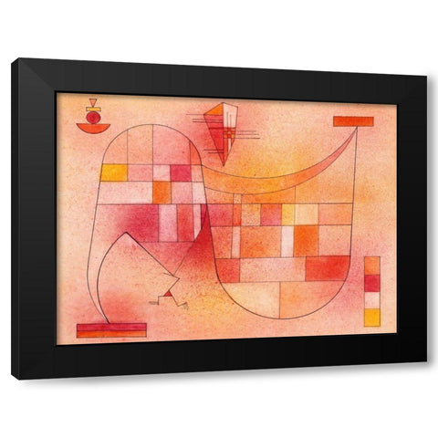 Yellow Pink Black Modern Wood Framed Art Print by Kandinsky, Wassily