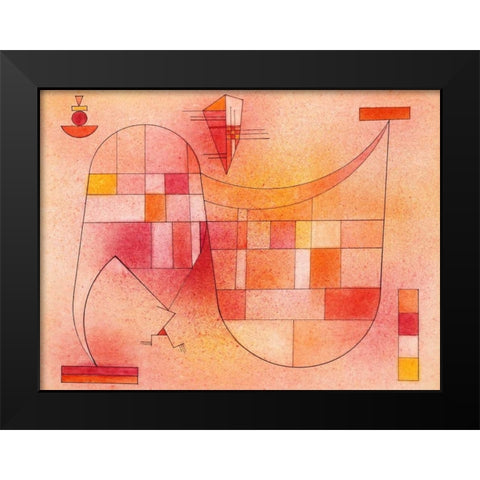 Yellow Pink Black Modern Wood Framed Art Print by Kandinsky, Wassily