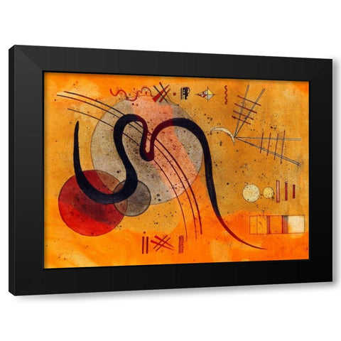 Launelinie Black Modern Wood Framed Art Print by Kandinsky, Wassily