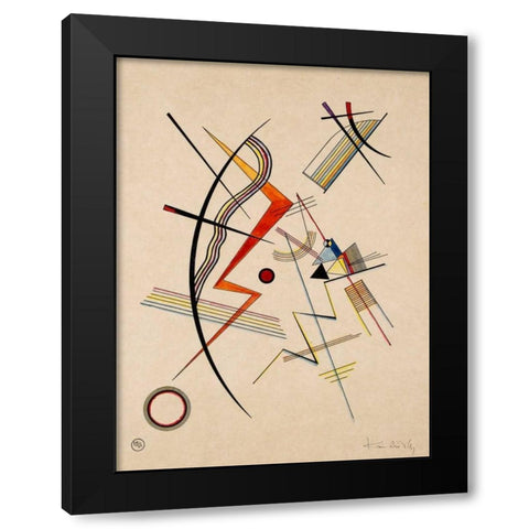 Untitled Black Modern Wood Framed Art Print with Double Matting by Kandinsky, Wassily