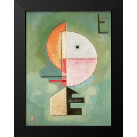 Upward Black Modern Wood Framed Art Print by Kandinsky, Wassily