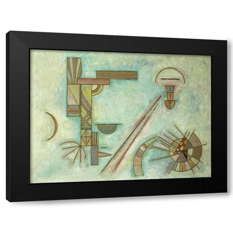 Weisslich Black Modern Wood Framed Art Print with Double Matting by Kandinsky, Wassily