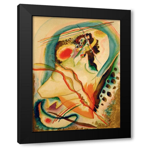 Untitled composition Black Modern Wood Framed Art Print by Kandinsky, Wassily