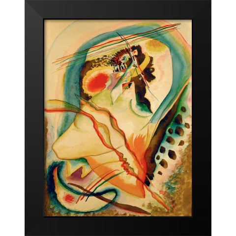 Untitled composition Black Modern Wood Framed Art Print by Kandinsky, Wassily