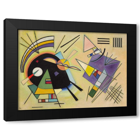 Nero e viola Black Modern Wood Framed Art Print by Kandinsky, Wassily
