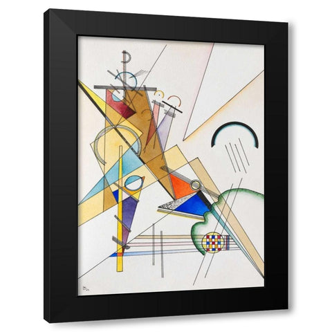 Gewebe Black Modern Wood Framed Art Print with Double Matting by Kandinsky, Wassily
