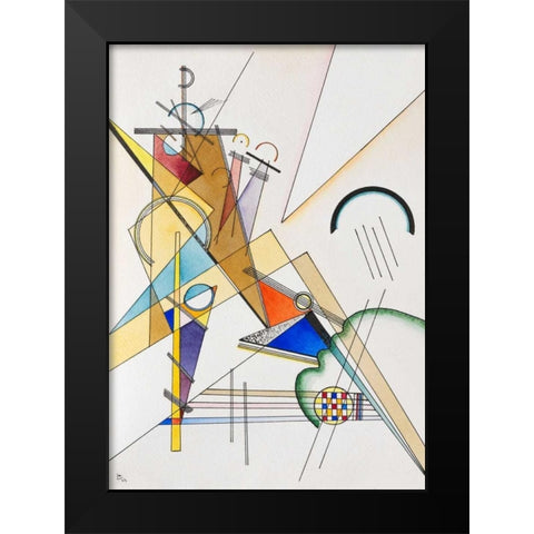 Gewebe Black Modern Wood Framed Art Print by Kandinsky, Wassily