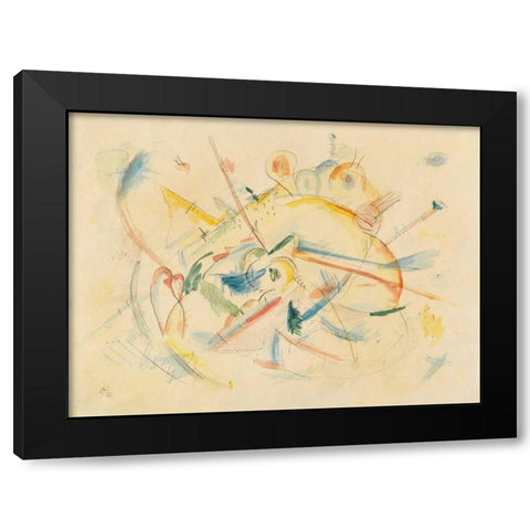 Senza titolo Black Modern Wood Framed Art Print by Kandinsky, Wassily