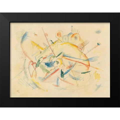 Senza titolo Black Modern Wood Framed Art Print by Kandinsky, Wassily