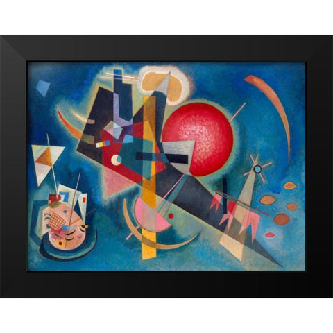 Im Blau Black Modern Wood Framed Art Print by Kandinsky, Wassily