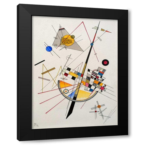 Delicate Tension Black Modern Wood Framed Art Print by Kandinsky, Wassily