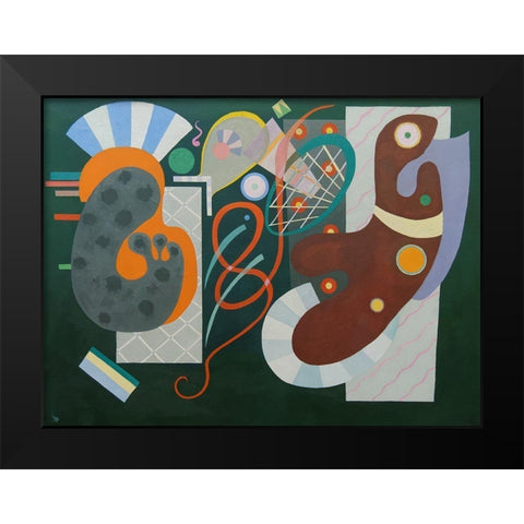 Noeud rouge Black Modern Wood Framed Art Print by Wassily, Kandinsky