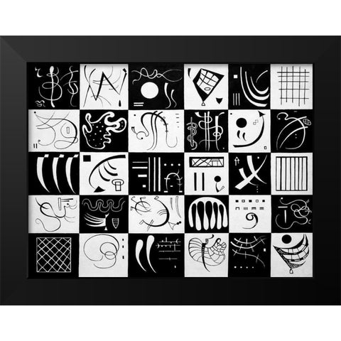 Trente Black Modern Wood Framed Art Print by Wassily, Kandinsky