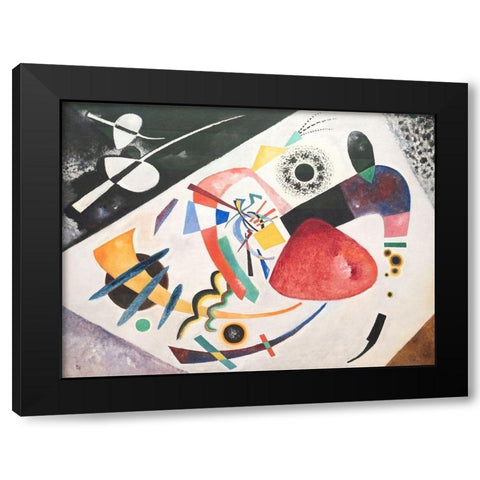 Roter Fleck Black Modern Wood Framed Art Print by Wassily, Kandinsky