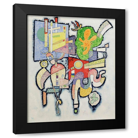Complexite simple Black Modern Wood Framed Art Print with Double Matting by Kandinsky, Wassily