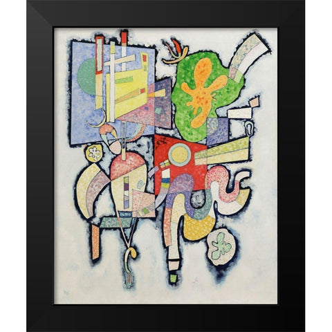 Complexite simple Black Modern Wood Framed Art Print by Kandinsky, Wassily