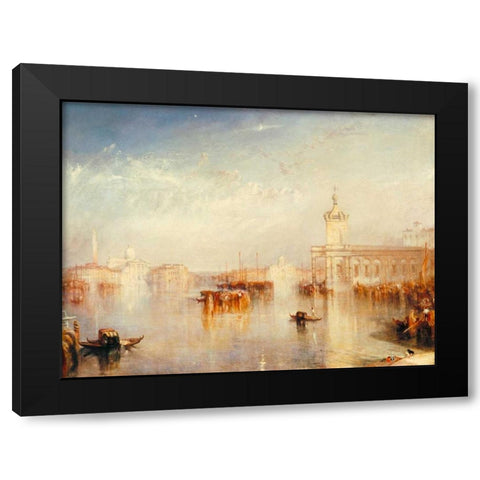 The Dogana - San Giorgio - Citella - from the Steps of the Europa Black Modern Wood Framed Art Print by Turner, William