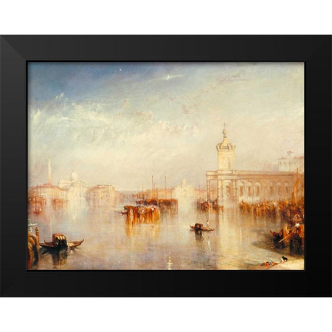 The Dogana - San Giorgio - Citella - from the Steps of the Europa Black Modern Wood Framed Art Print by Turner, William
