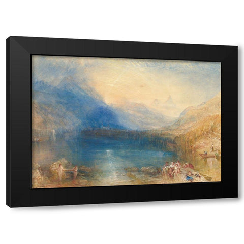 The Lake of Zug Black Modern Wood Framed Art Print by William, Turner