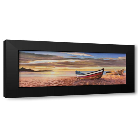 Alba sulla spiaggia Black Modern Wood Framed Art Print by Galasso, Adriano