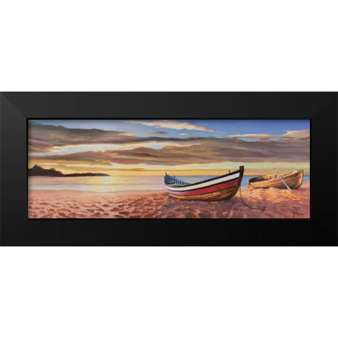 Alba sulla spiaggia Black Modern Wood Framed Art Print by Galasso, Adriano