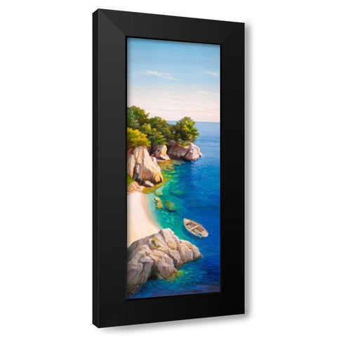 Caletta nel Mediterraneo Black Modern Wood Framed Art Print with Double Matting by Galasso, Adriano