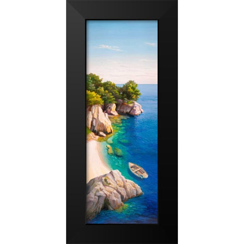 Caletta nel Mediterraneo Black Modern Wood Framed Art Print by Galasso, Adriano