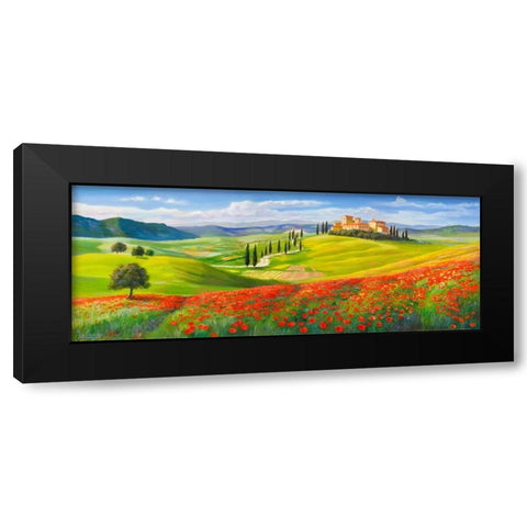 Verso il borgo in Toscana Black Modern Wood Framed Art Print with Double Matting by Galasso, Adriano