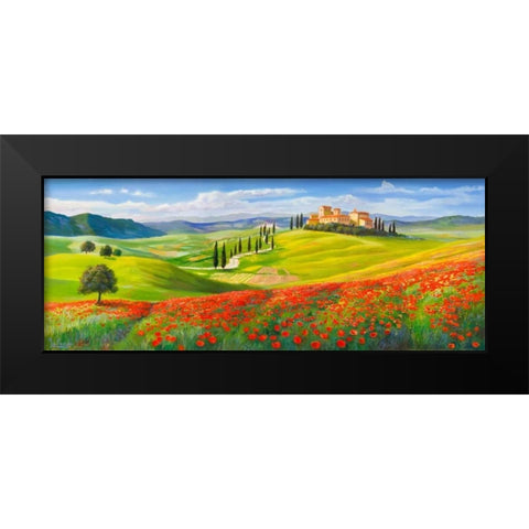 Verso il borgo in Toscana Black Modern Wood Framed Art Print by Galasso, Adriano