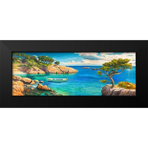 Verde Mediterraneo Black Modern Wood Framed Art Print by Galasso, Adriano