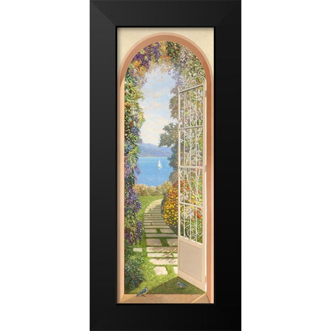 Giardino sul lago Black Modern Wood Framed Art Print by Andrea, Del Missier