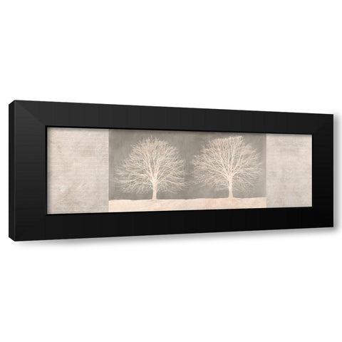 Trees on Grey panel Black Modern Wood Framed Art Print with Double Matting by Aprile, Alessio