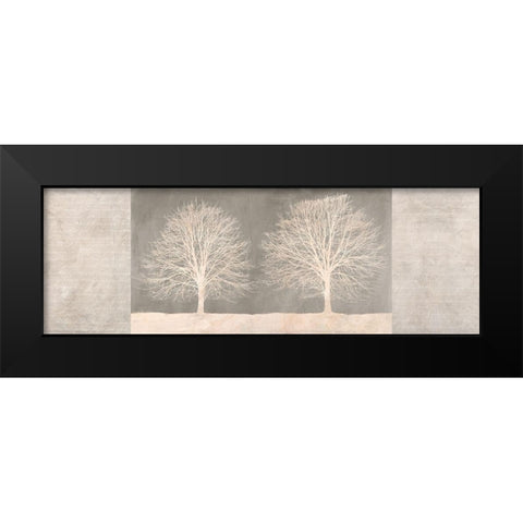 Trees on Grey panel Black Modern Wood Framed Art Print by Aprile, Alessio