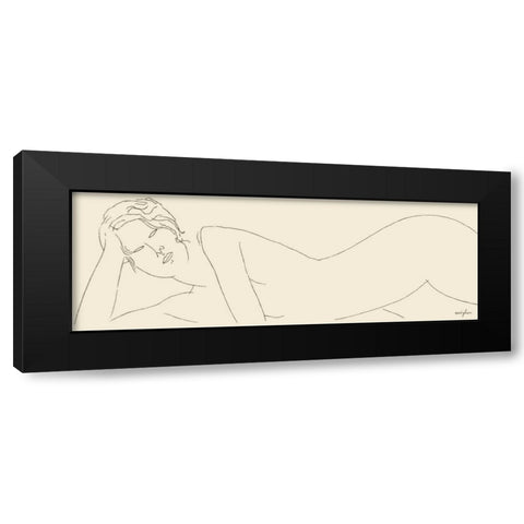 Nu allonge Black Modern Wood Framed Art Print by Modigliani, Amedeo
