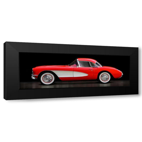 Corvette Chevrolet Black Modern Wood Framed Art Print by Gasoline Images
