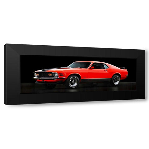 Ford Mustang Mach 1 Black Modern Wood Framed Art Print by Gasoline Images