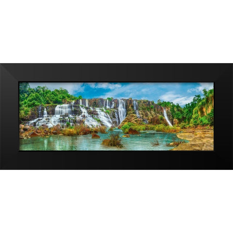 Pongour waterfall, Vietnam Black Modern Wood Framed Art Print by Pangea Images