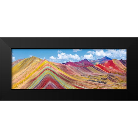 Vinicunca Rainbow Mountain, Peru Black Modern Wood Framed Art Print by Pangea Images