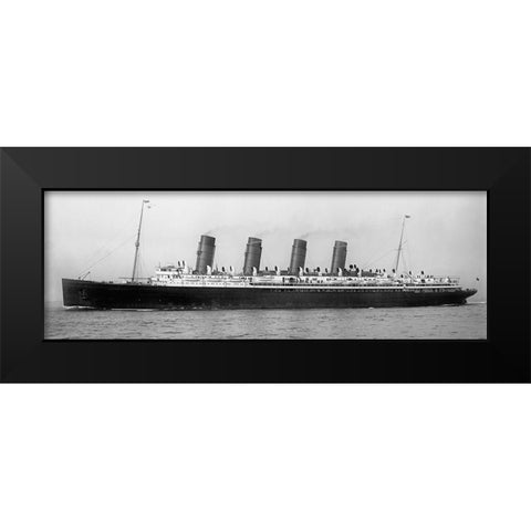 Mauretania- 1907 Black Modern Wood Framed Art Print by Anonymous