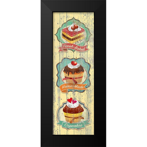 Fresh-Baked Cupcakes Black Modern Wood Framed Art Print by Skip Teller