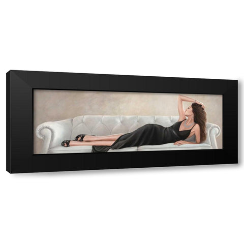 Lady Reclined Black Modern Wood Framed Art Print by Duval, Sonya
