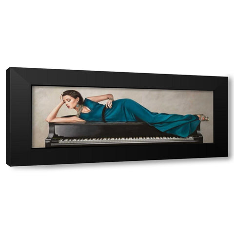 Piano Lady Black Modern Wood Framed Art Print with Double Matting by Duval, Sonya