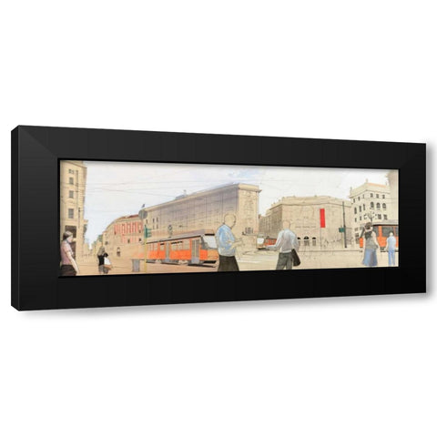 Urban Landscape Black Modern Wood Framed Art Print with Double Matting by Scheller, Erik