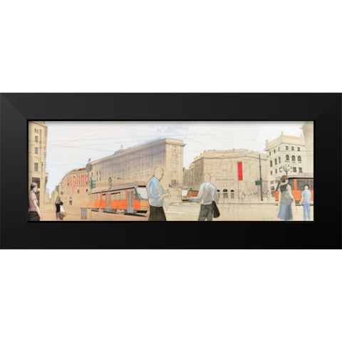 Urban Landscape Black Modern Wood Framed Art Print by Scheller, Erik