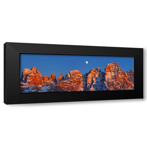 Pale di San Martino and moon, Italy Black Modern Wood Framed Art Print with Double Matting by Krahmer, Frank