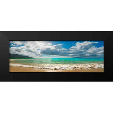 Baie Beau Vallon, Mahe, Seychelles Black Modern Wood Framed Art Print by Krahmer, Frank