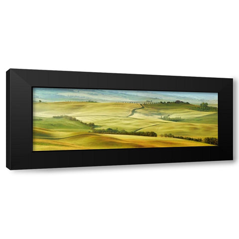 Tuscany landscape, Val dOrcia, Italy Black Modern Wood Framed Art Print with Double Matting by Krahmer, Frank