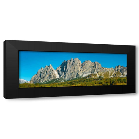 Pomagagnon and larches in autumn, Cortina dAmpezzo, Dolomites, Italy Black Modern Wood Framed Art Print by Krahmer, Frank