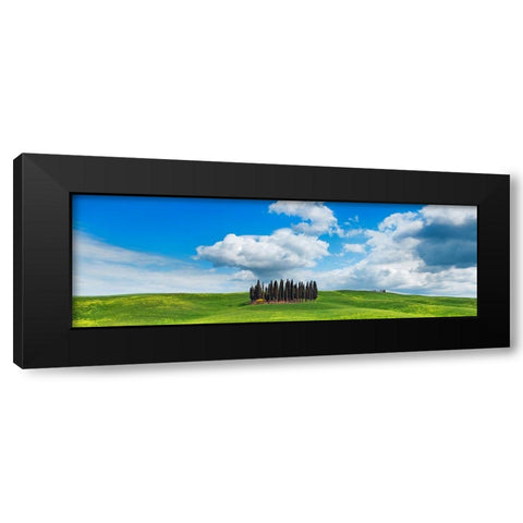 Cypresses- Val dOrcia- Tuscany Black Modern Wood Framed Art Print by Krahmer, Frank